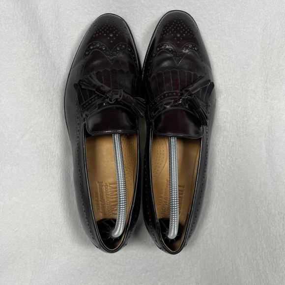 JOHNSTON & MURPHY Limited Leather Burgundy Kiltie Tassel Wingtip Loafer USA Sz 9 main image 9